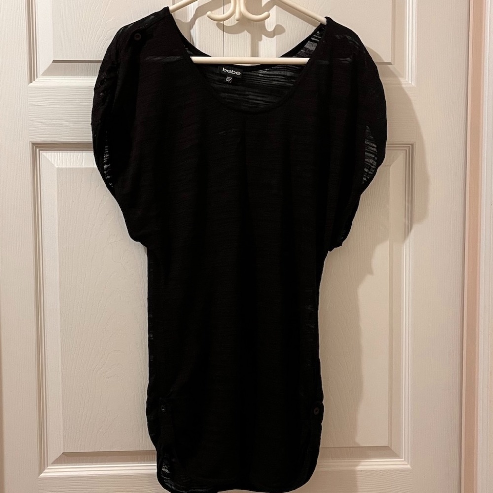 bebe black long top